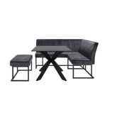Cree Small Table with Left Hand Facing Corner Bench and Low Bench Dining Set - Pendle Village Furniture